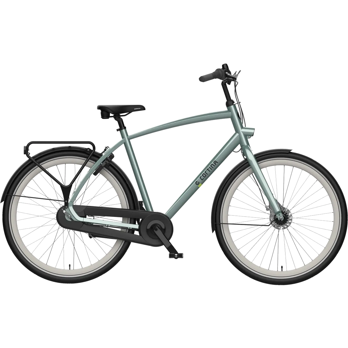 zijkant cortina tide herenfiets opal green